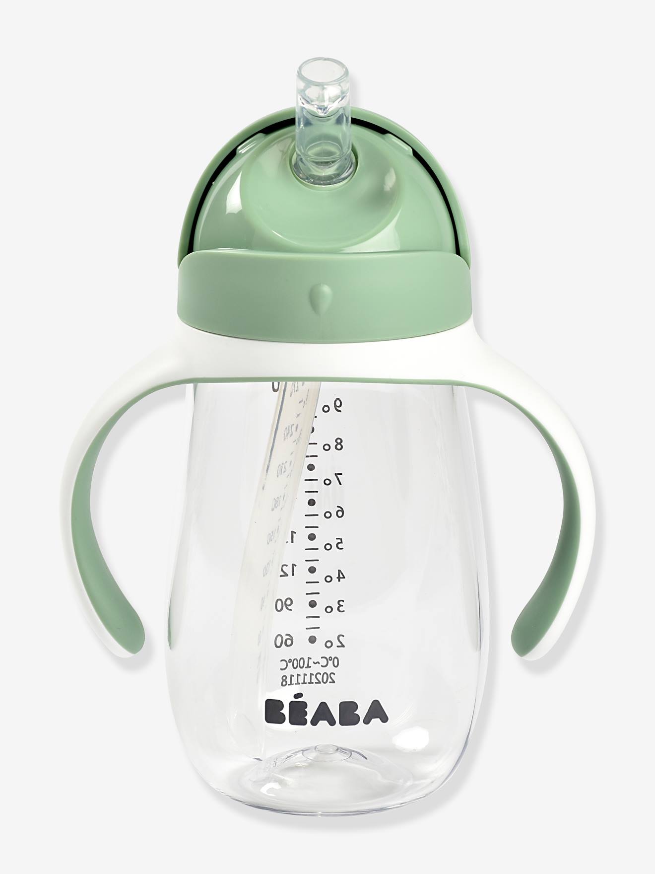 Caneca BEABA média azul lisa com canudo (300 ml)