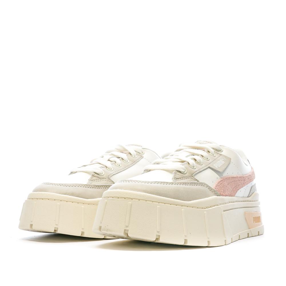 Puma Baskets Blanche/Écru Femme Puma Mayze Stack Thrifted