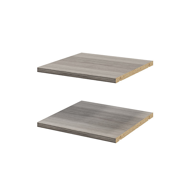 2 tablettes effet chêne grisé GoodHome Atomia L. 33,9 x P. 33,2 cm
