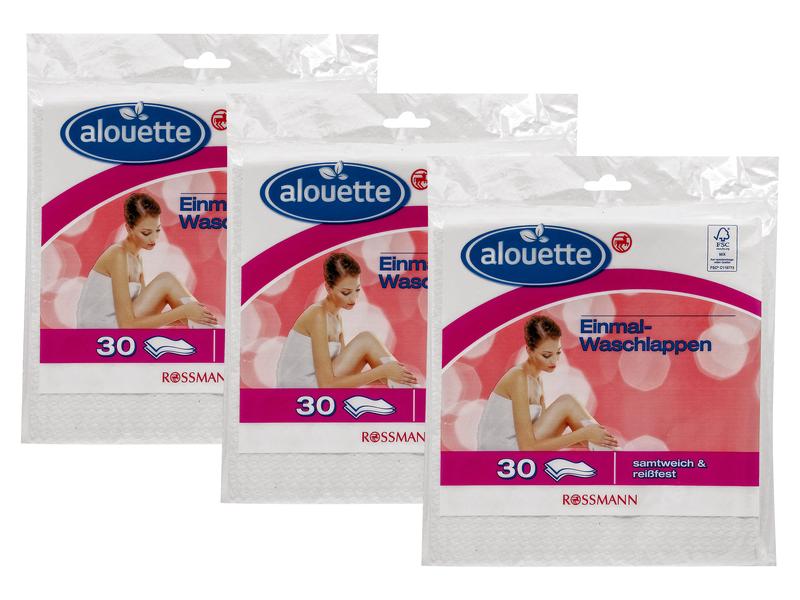 alouette Einmal-Waschlappen 3 x 30 Stück Einweg-Waschlappen