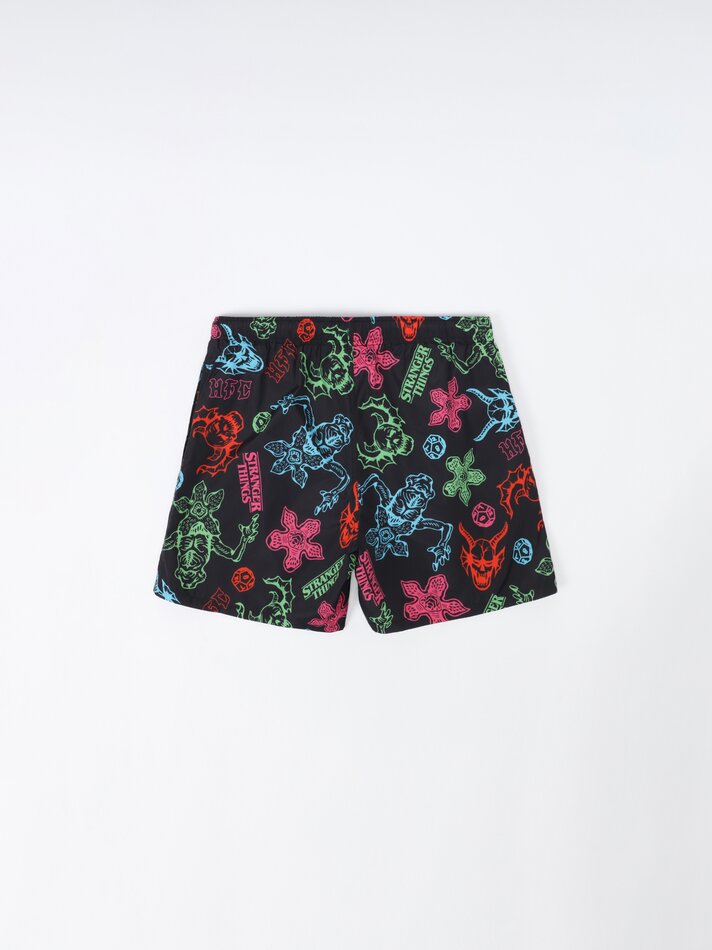 Maiô estampado Stranger Things da Netflix - Preto