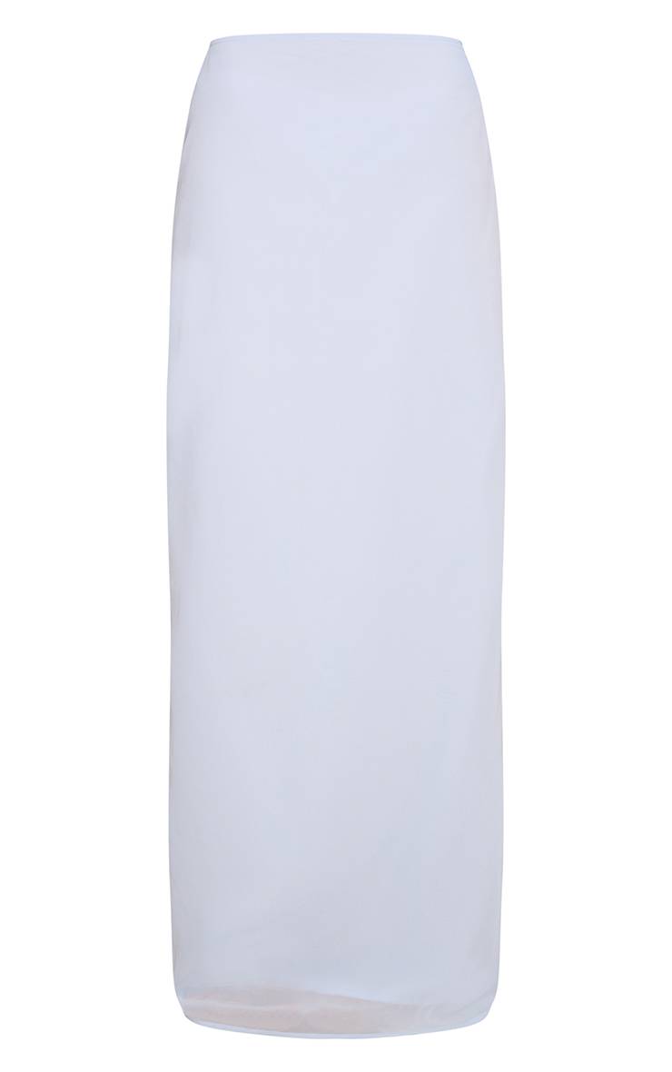 Bleu Clair Jupe Maxi En Mousseline Taille Mi-haute Ensemble Coordonné