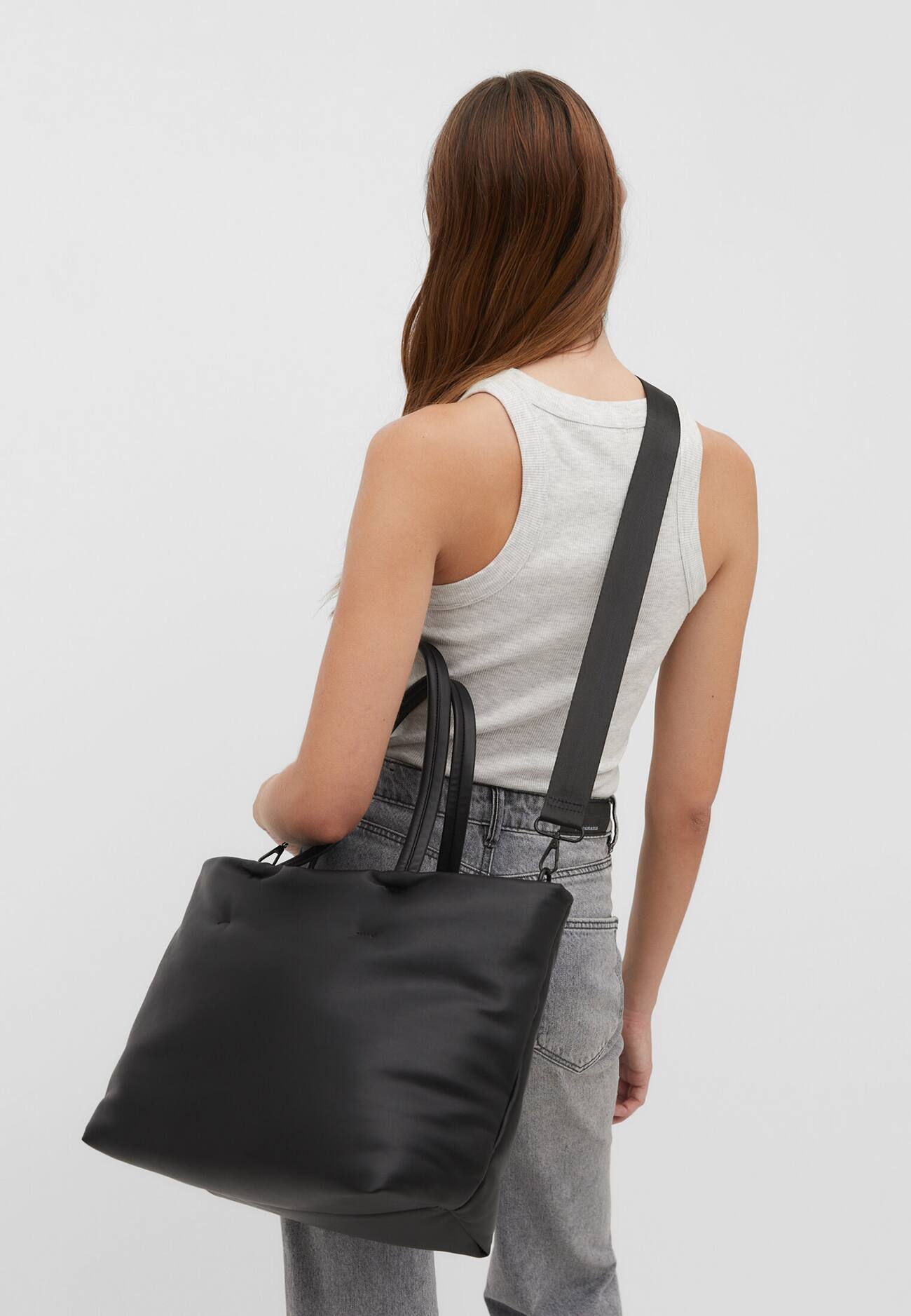 Bolsa de compras lisa acolchoada