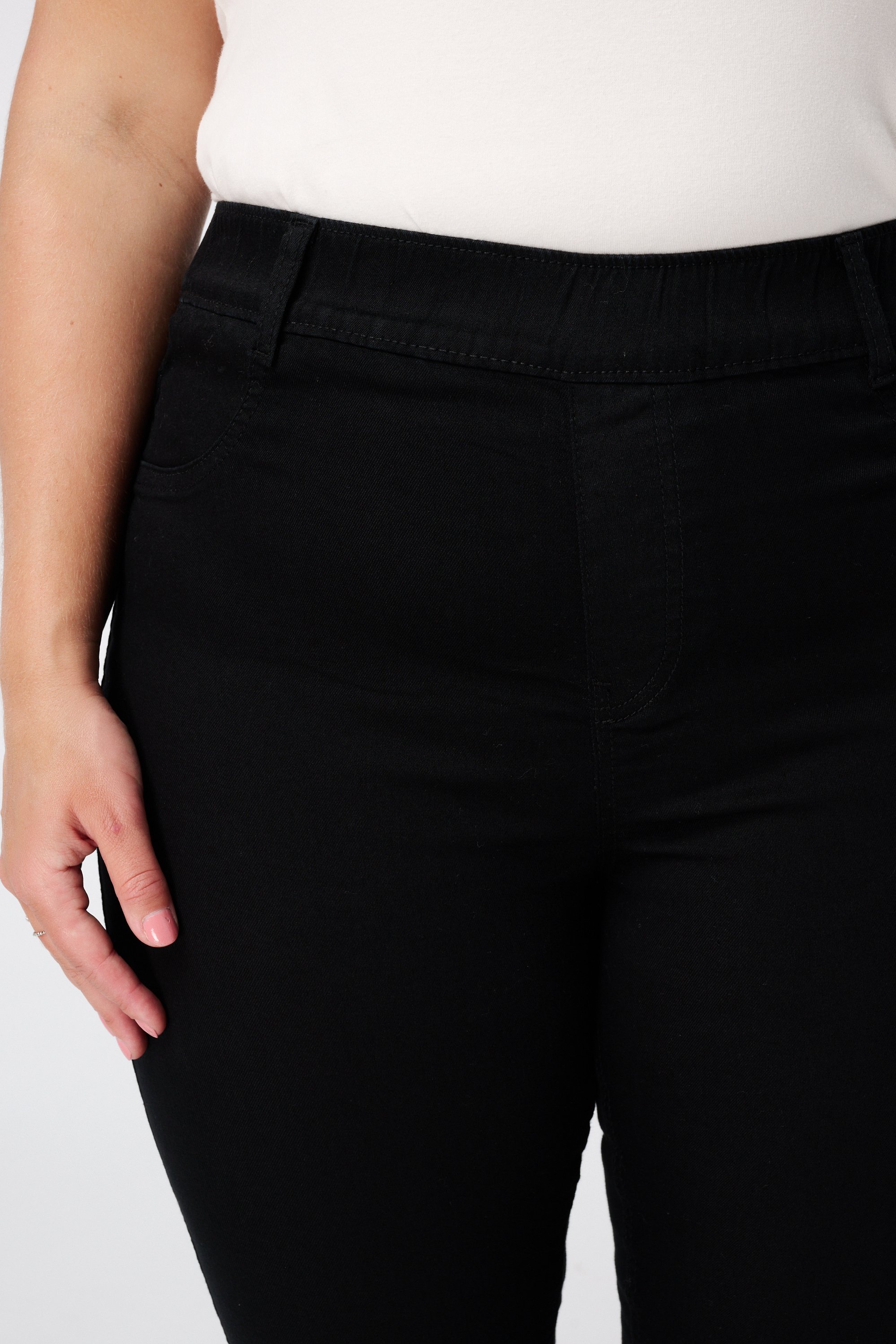 Tregging met denim look Zwart