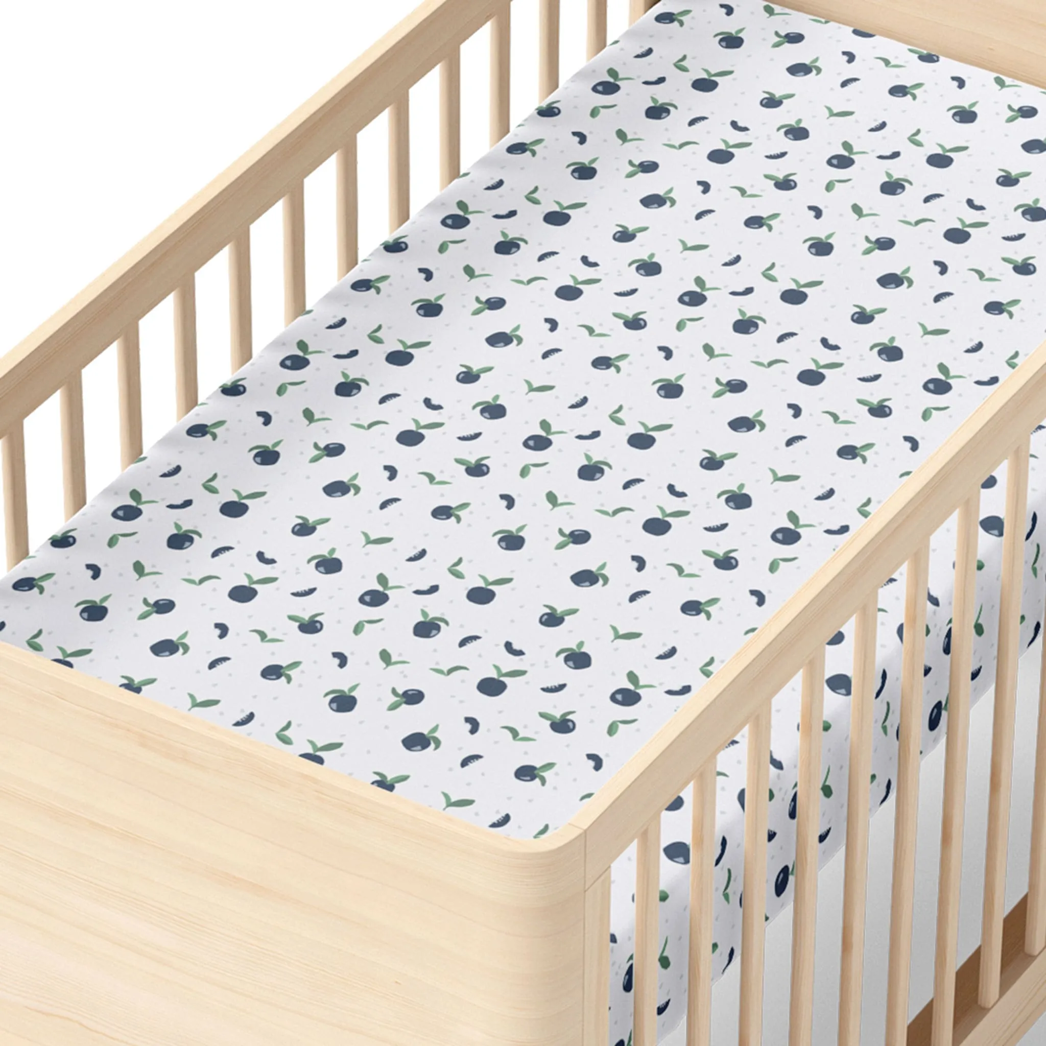 Origami Maison Drap Contour pour Lit de Bébé - Bleuet