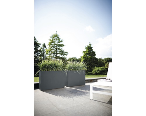 elho Pure Soft Brick Divider plantenbak, kunststof, 79x30x59 cm, antraciet, inclusief wielen
