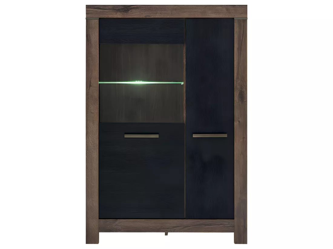 Vaisselier 2 portes Adam Bois et Noir