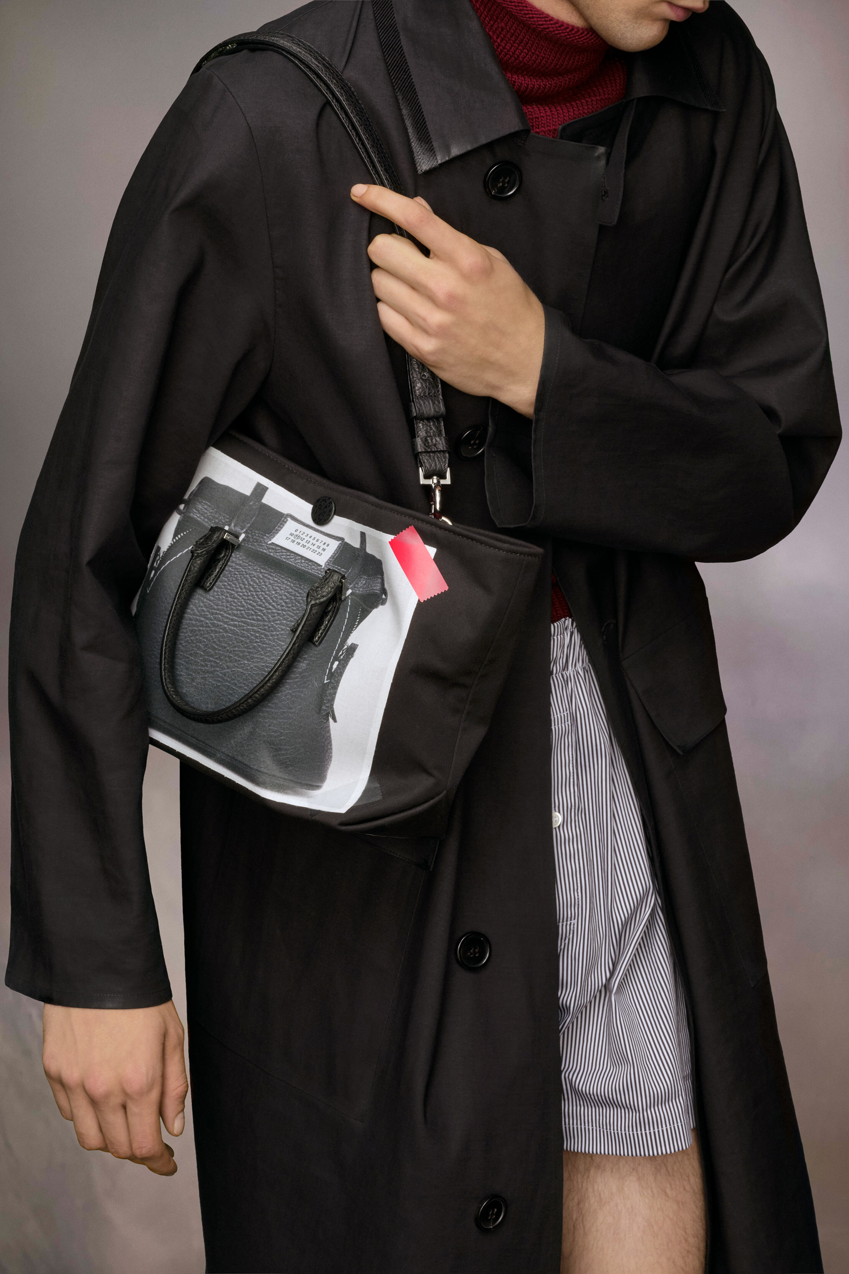Sac cabas 5AC trompe l'oeil micro noir Noir