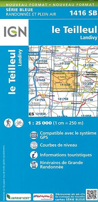 IGN - 1416 SB LE TEILLEUL 1 25 000