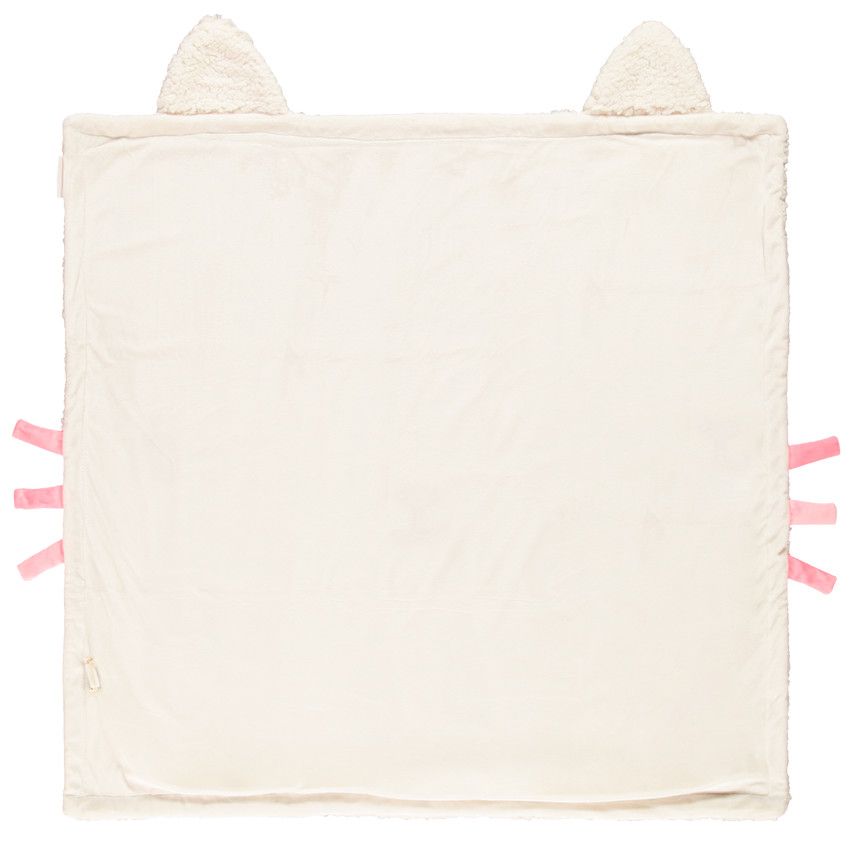 Couverture en sherpa Elena le chat - Ecru