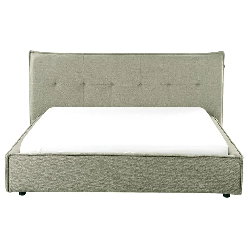 LESTRE - Tweepersoonsbed - Groen - 160 x 200 cm - Linnen