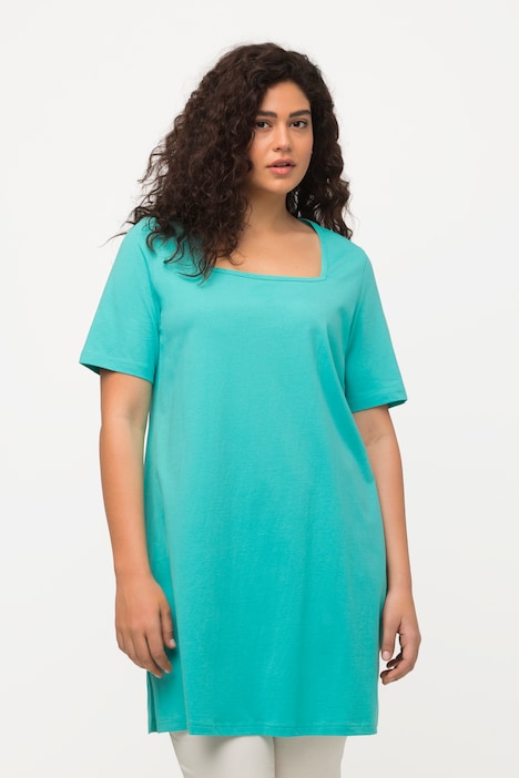 Longshirt, Classic, Carree-Ausschnitt, Halbarm