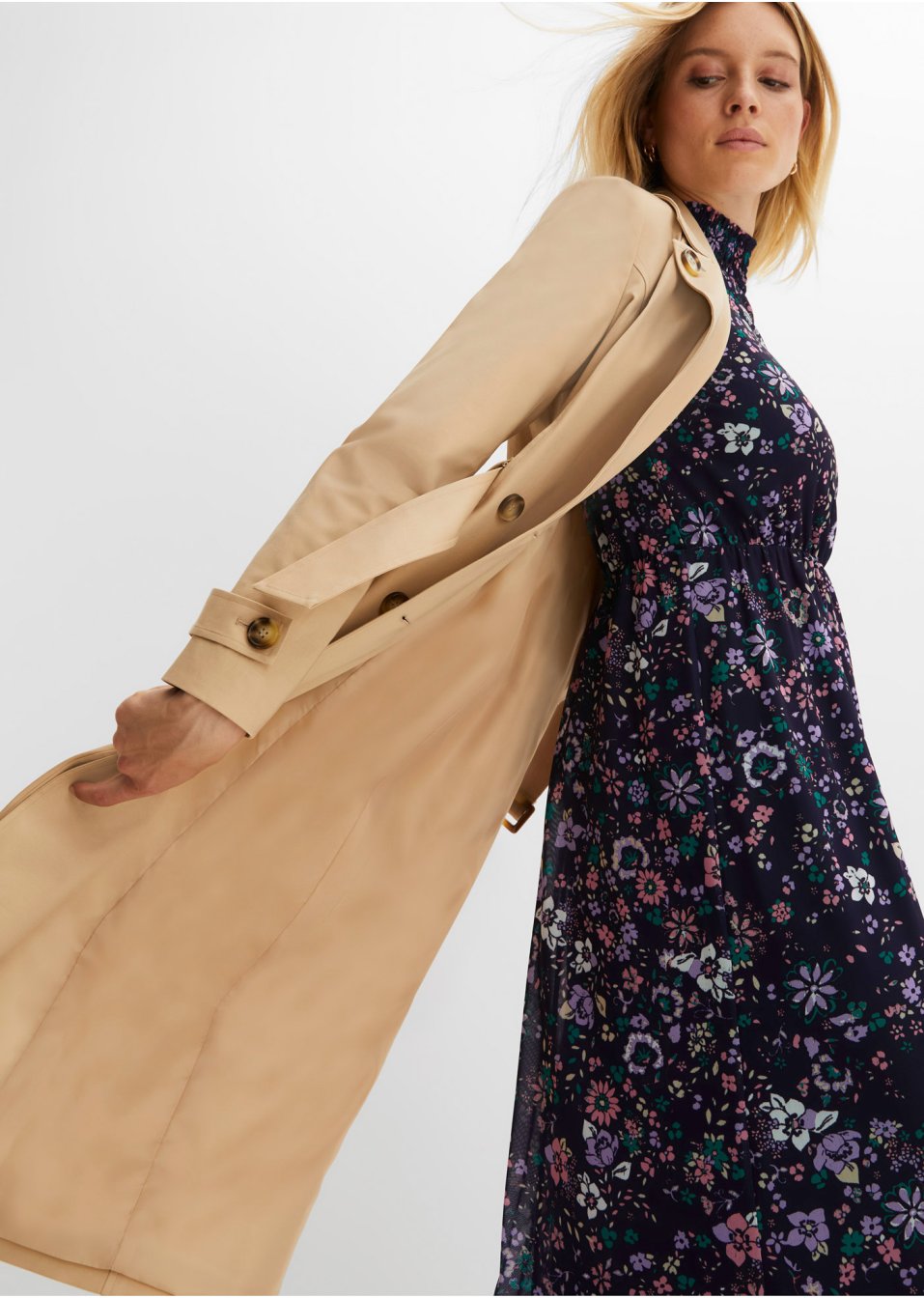 Trench-coat avec ceinture (Ens. 2 pces.)