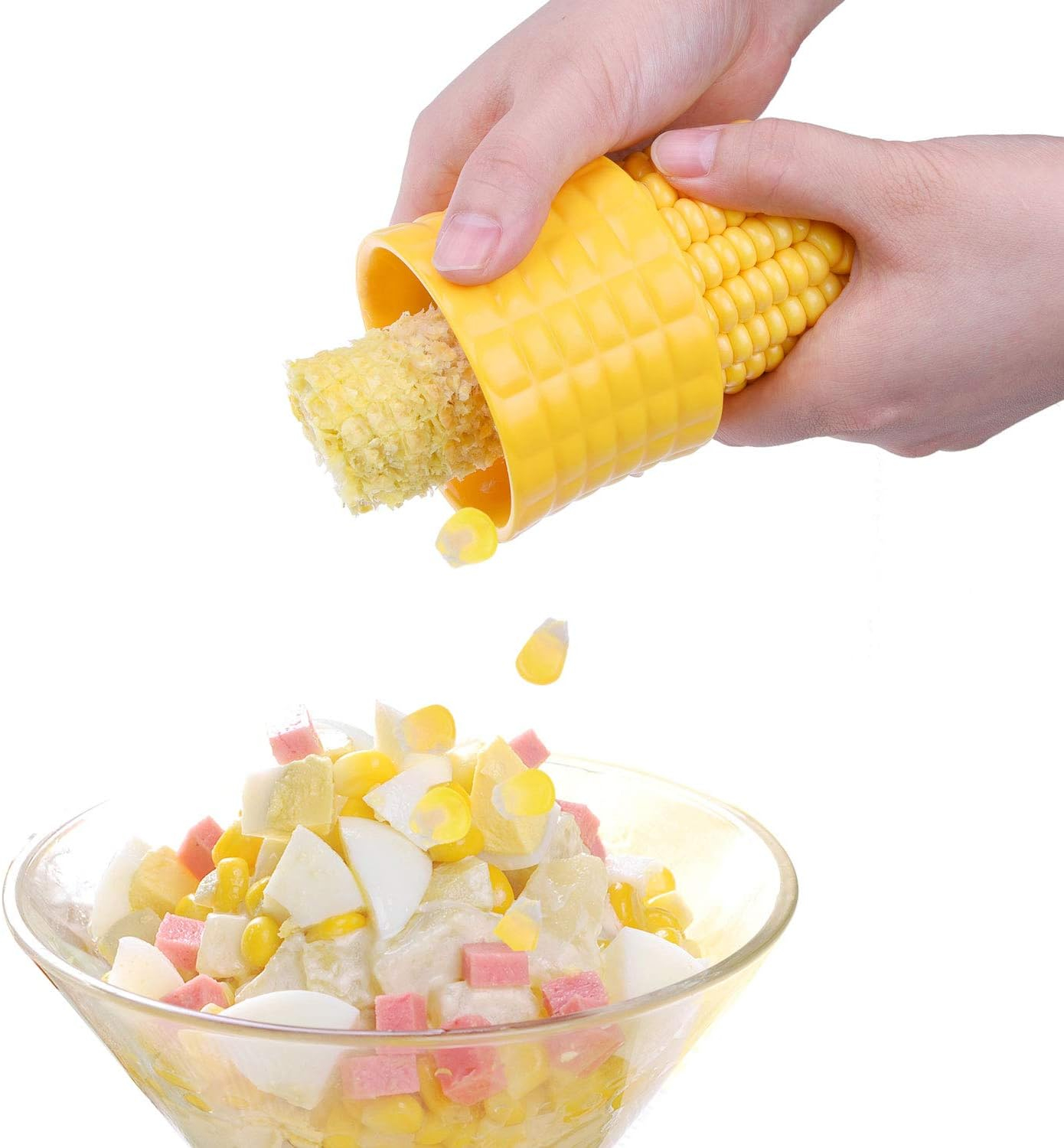 Mais Schäler Maiskolben Hobler Küchenhilfe Corn Stripper Maisschneider - Gelb