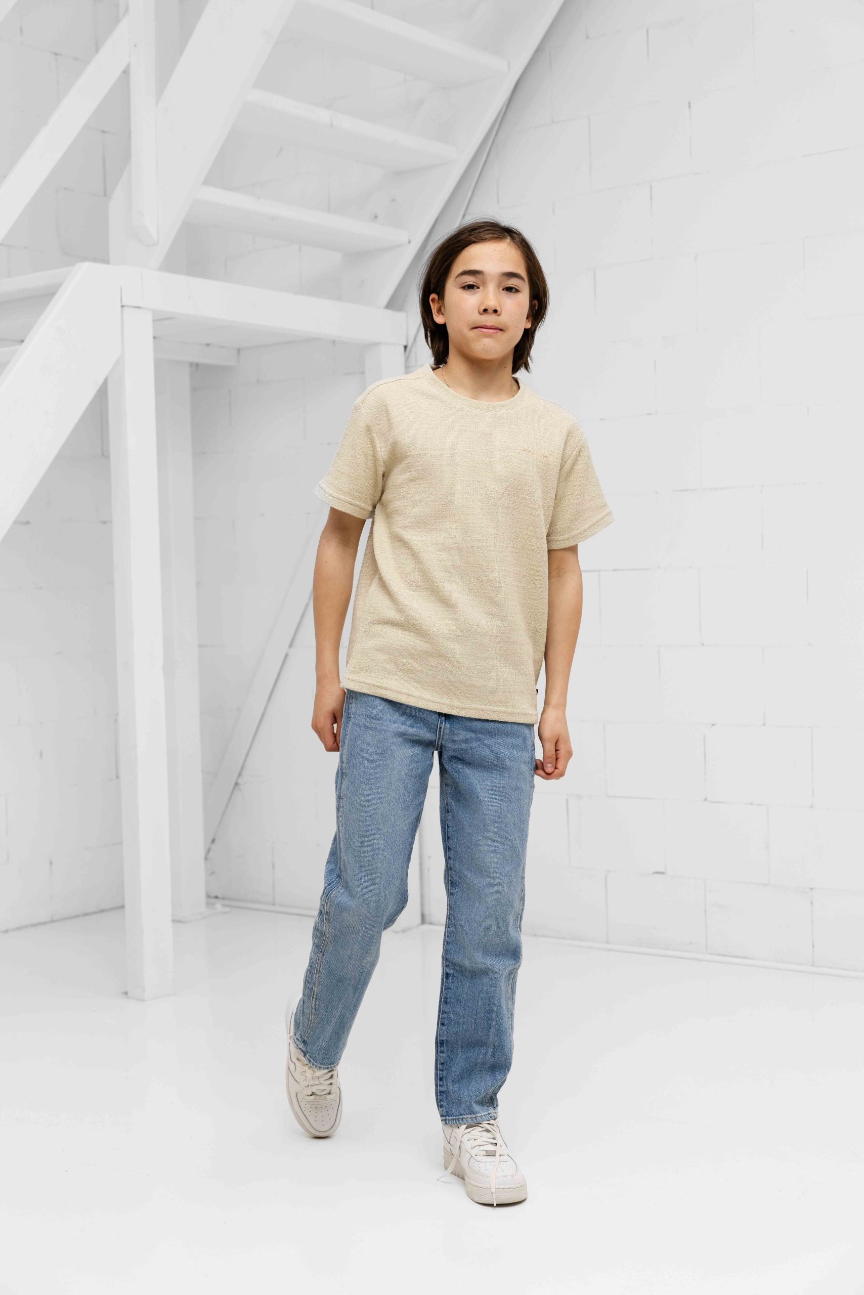 Ballin Amsterdam Boucle T-Shirt Kids Beige