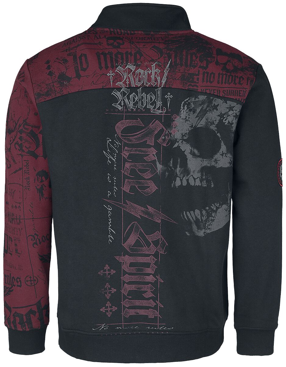 Veste en Sweat avec Imprimés Rock Rebel | Rock Rebel by EMP Sweat-shirt