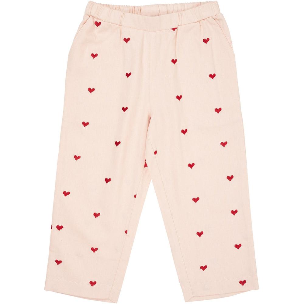 Køb COPENHAGEN COLORS Dusty Rose W. Berry Hearts Twill Heart Bukser