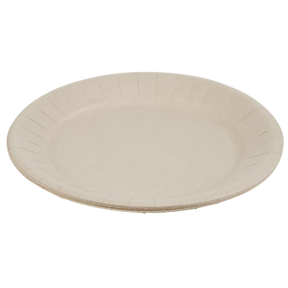 Lot de 10 assiettes en carton uni lin Ø23 cm