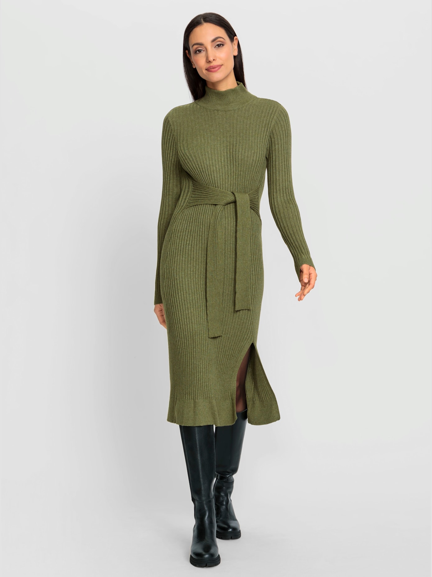 Robe en tricot tricot côtelé moderne