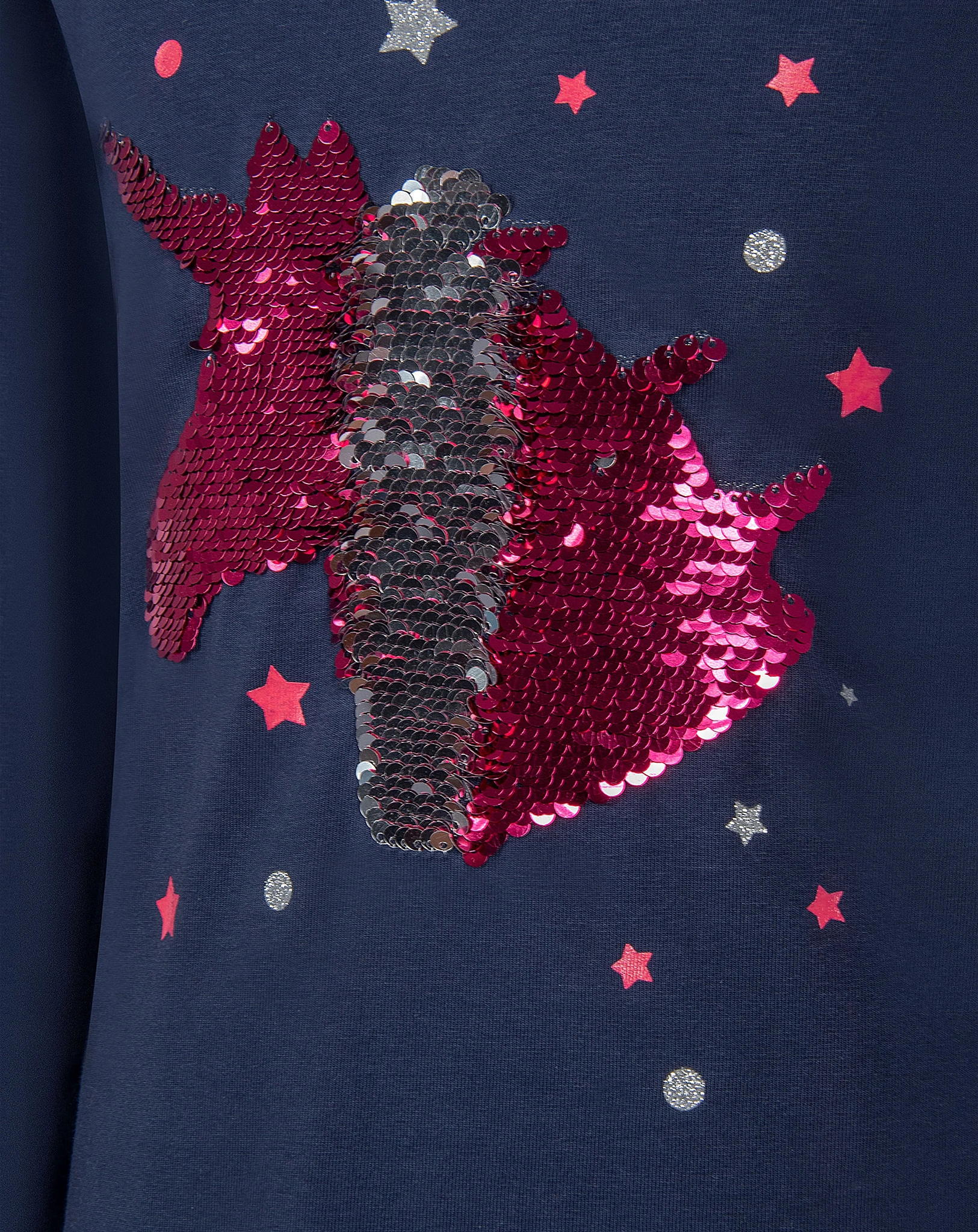 Langarmshirt UNICORN mit Pailletten in navy
