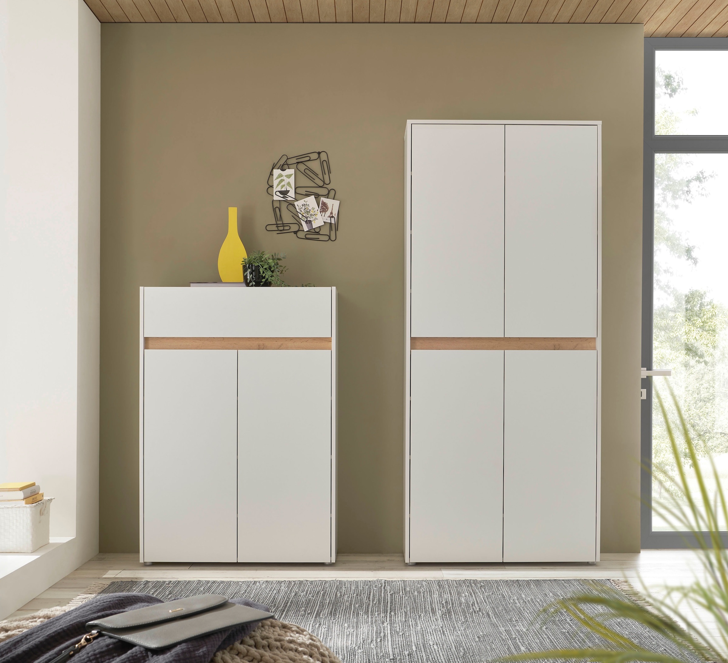 INOSIGN Schuhschrank »City/Giron, modernes Schuhregal, Schrank für 16 Schuhe, Schuhkommode« eine Schublade und vier Schuhfächer, viel Stauraum, 93 cm breit