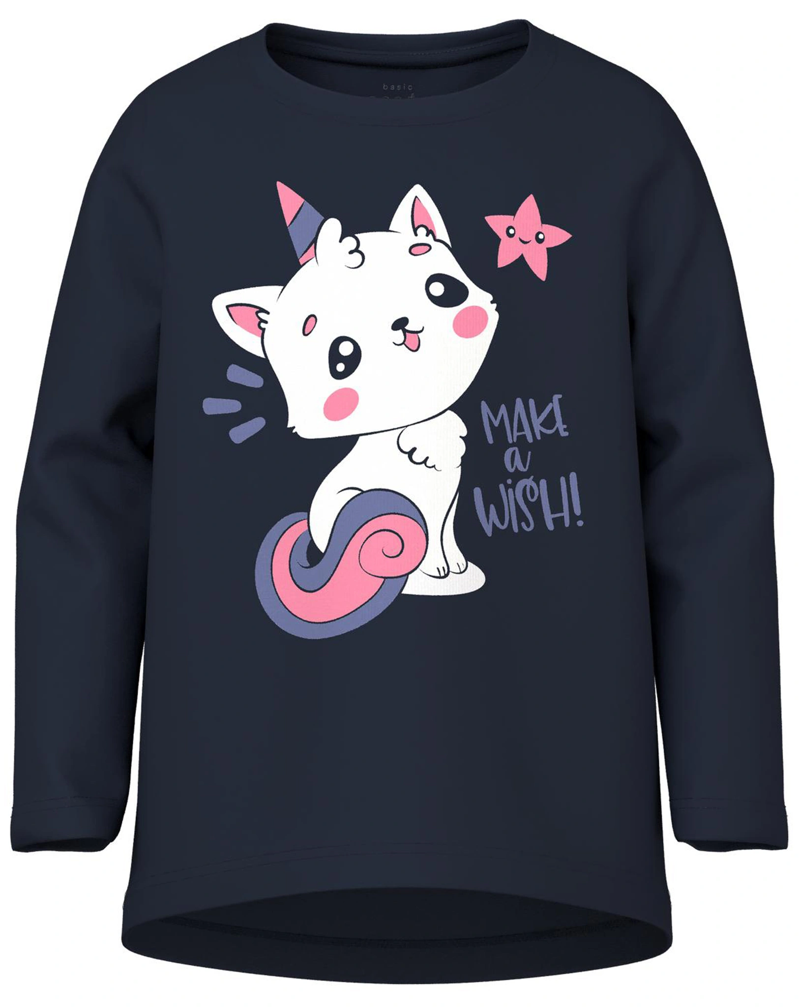 Langarmshirt NMFVIOLET MAKE A WISH in dark sapphire