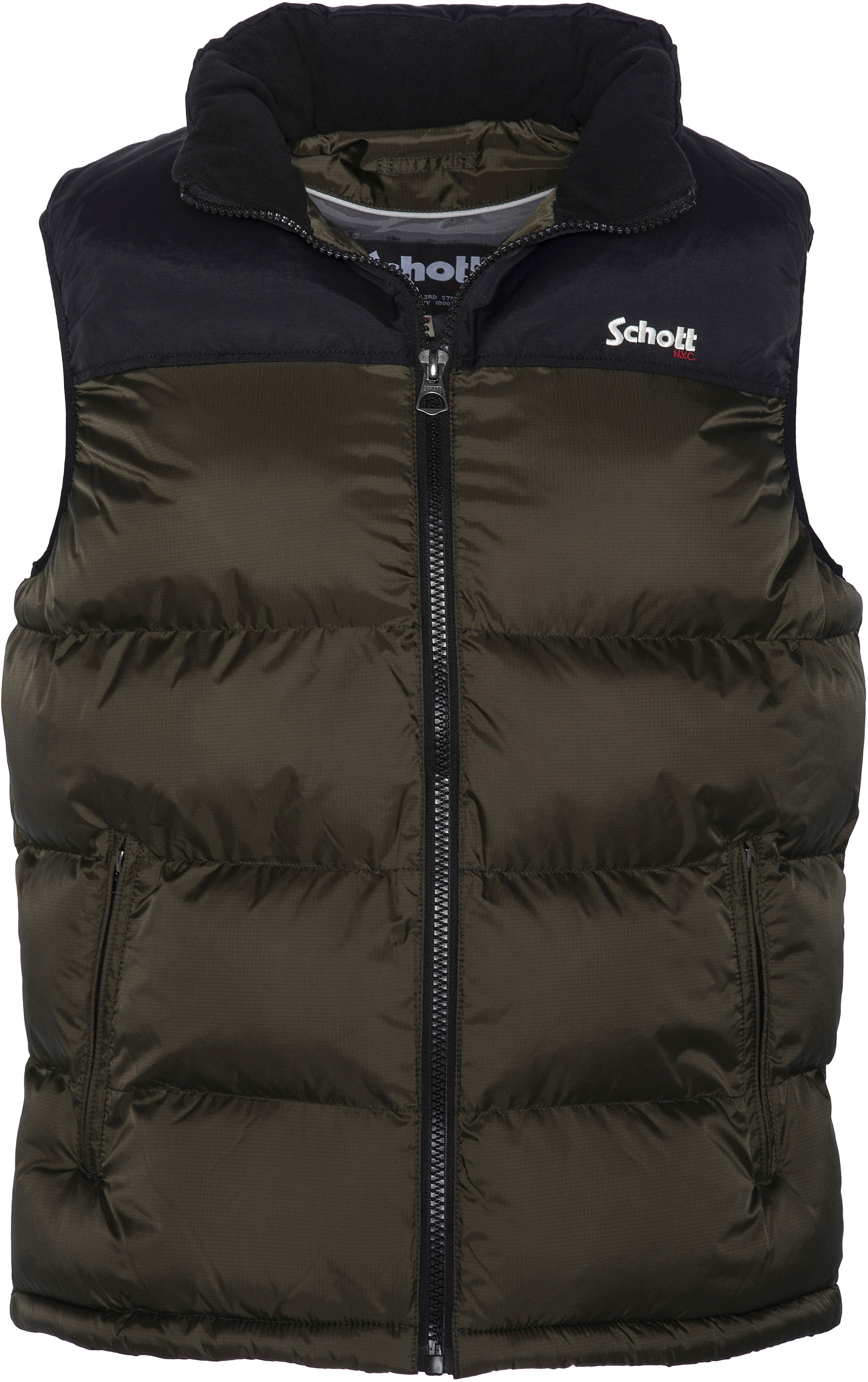 Schott NYC Steppweste , mit dezenter Logostickerei