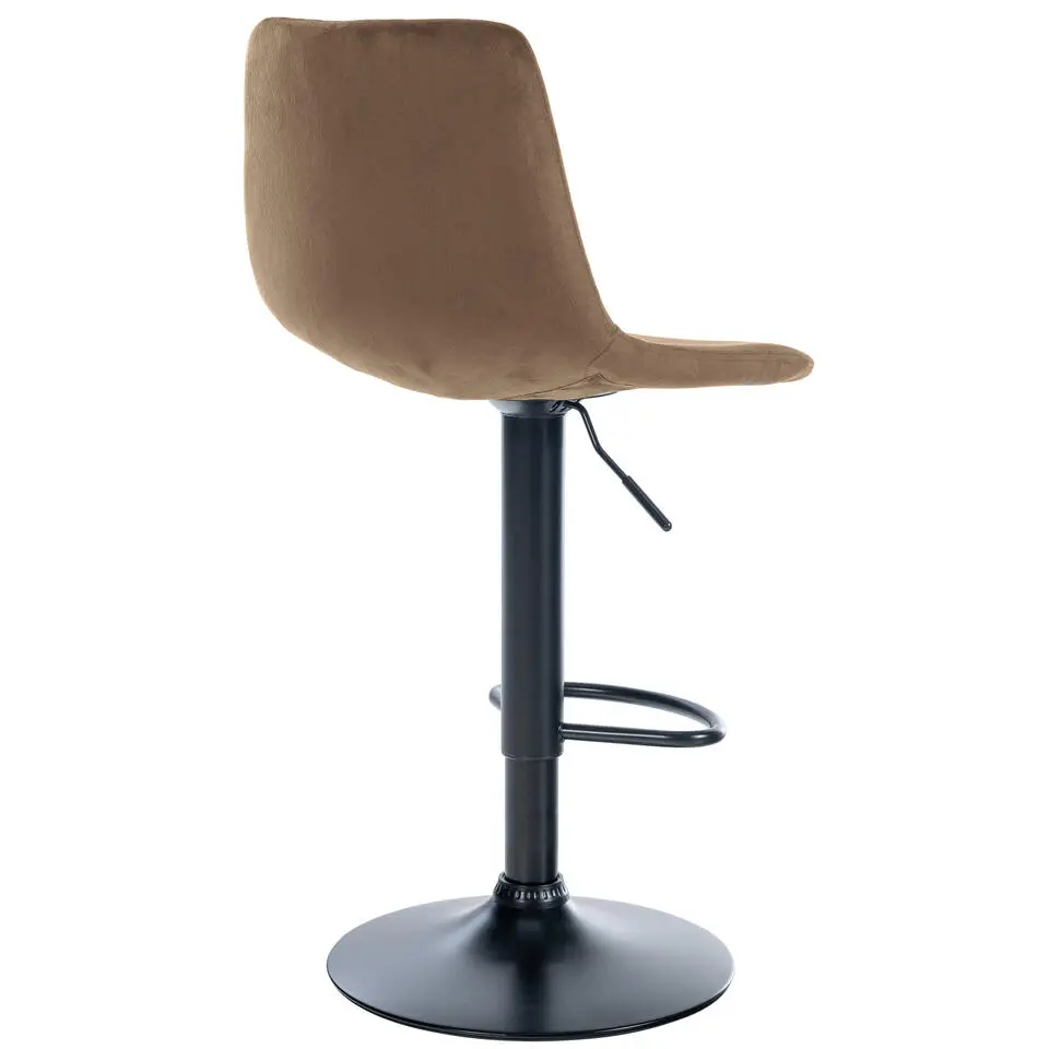 CLP Barkruk Divo zwart Frame - Fluweel - bruin