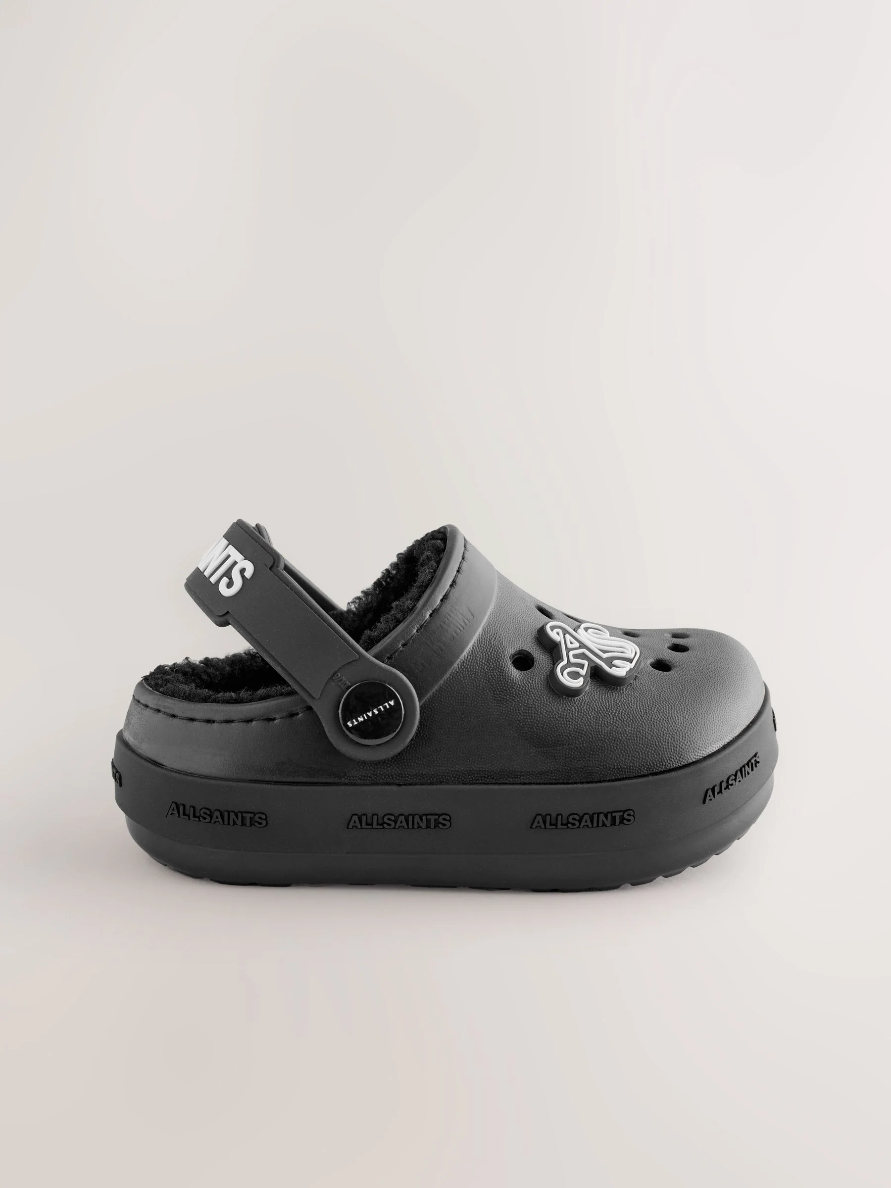 Zwart - smALLSAINTS Print Borg Lined Clog Slippers