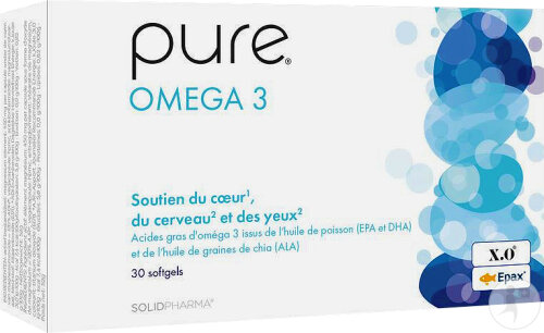 Pure Omega3 Huile de poisson Coeur cervaux et yeux 30 capsules
