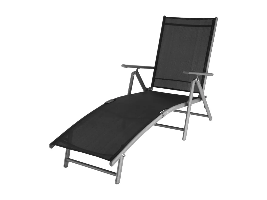 Transat bain de soleil grise 62 x 23 x 74 cm 2208109