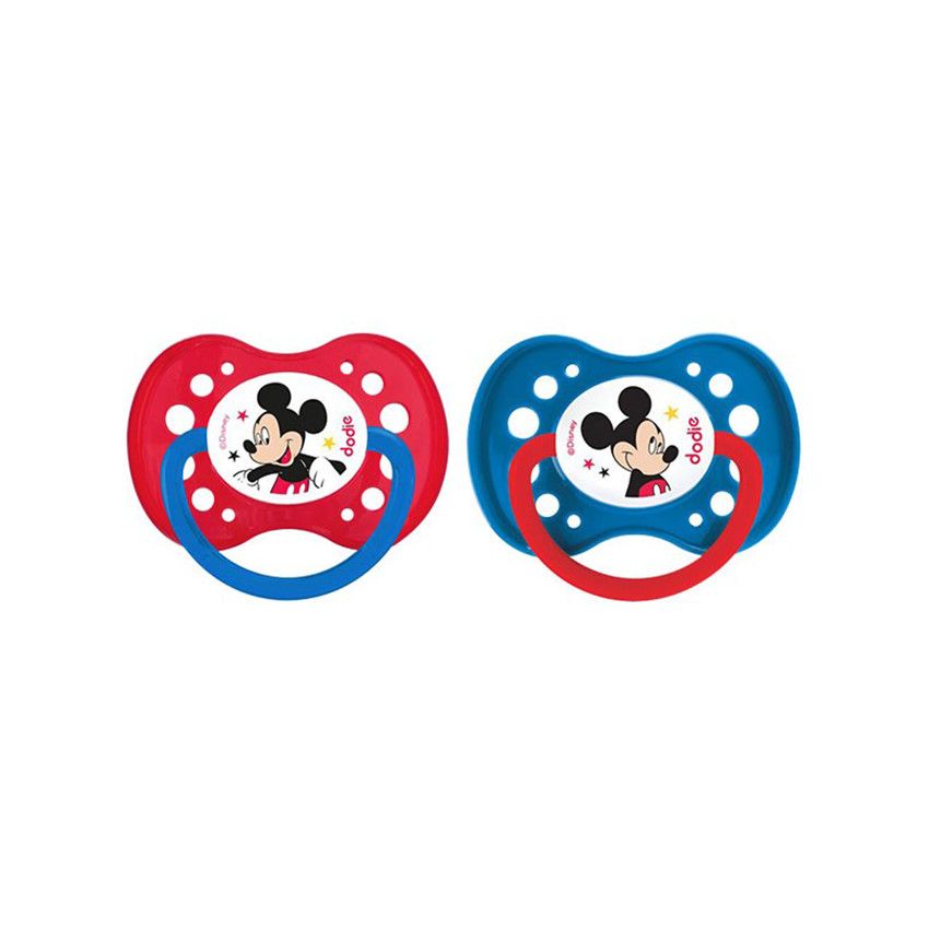 Lot de 2 sucettes anatomiques en silicone Disney Mickey +18m - Ecru