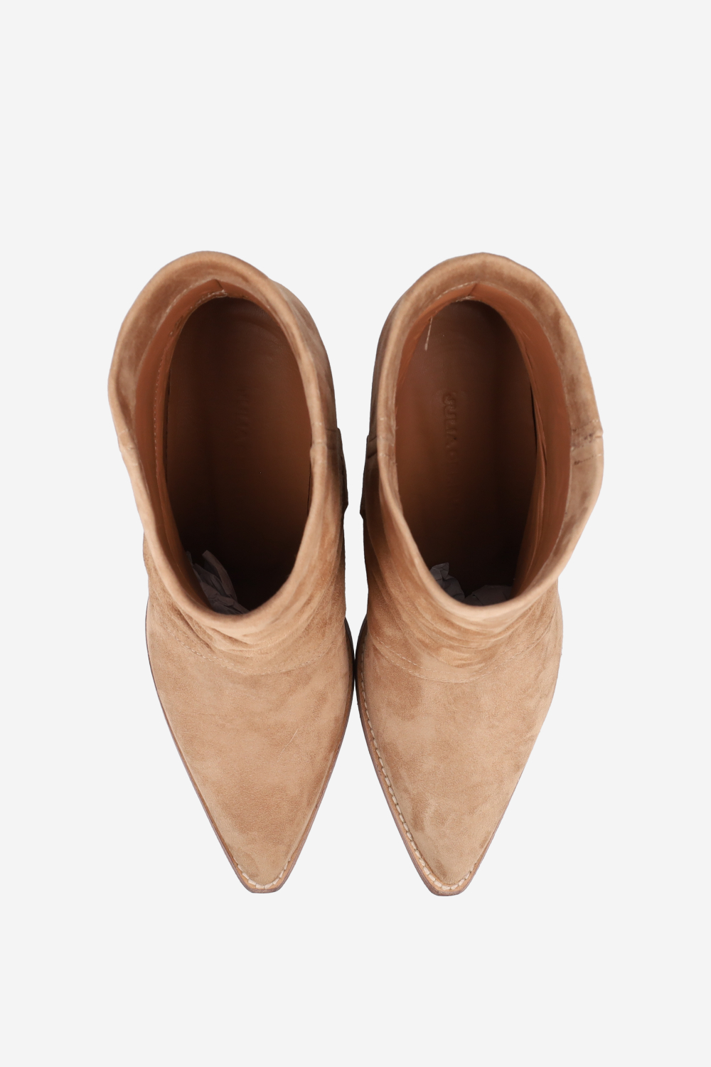 Fold-over suede ankle boots