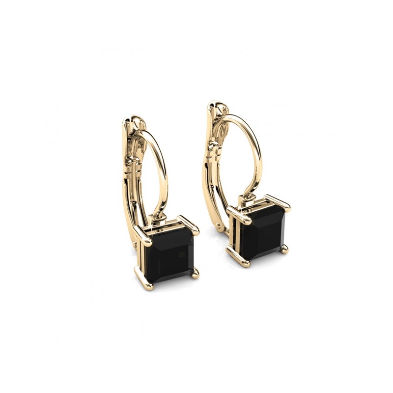 Boucles d'oreilles Square - Doré et Noir