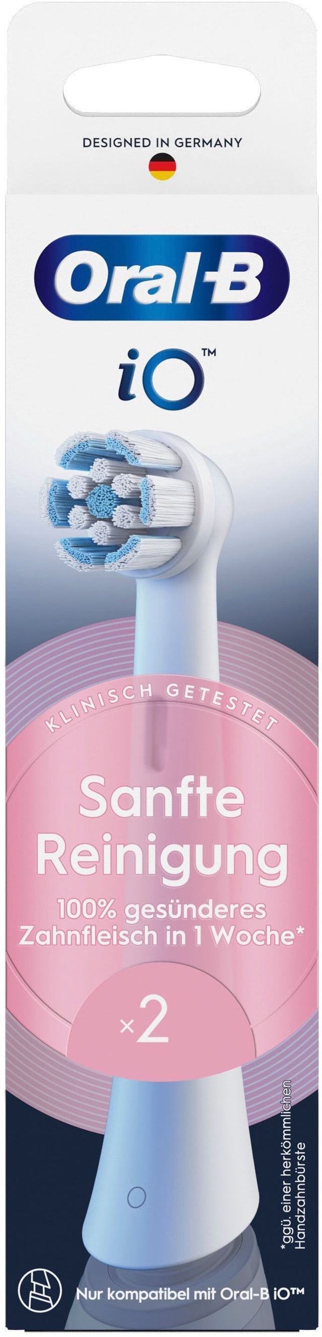 Oral-B Aufsteckbürsten »iO Sanfte Reinigung« fortschrittliche Plaque-Entfernung, für empfindliches Zahnfleisch