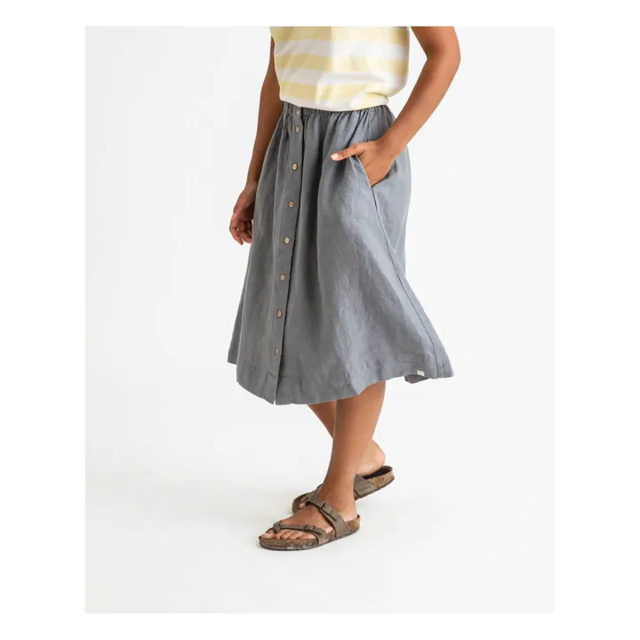 Matona Jupe Midi Lin | Gris bleuté