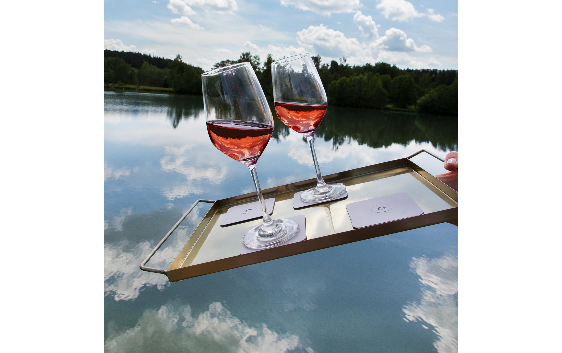 Outdoor-Weinglas Kristallgläser 2er-SetWeingläser-Set mit Magnet-Pads
