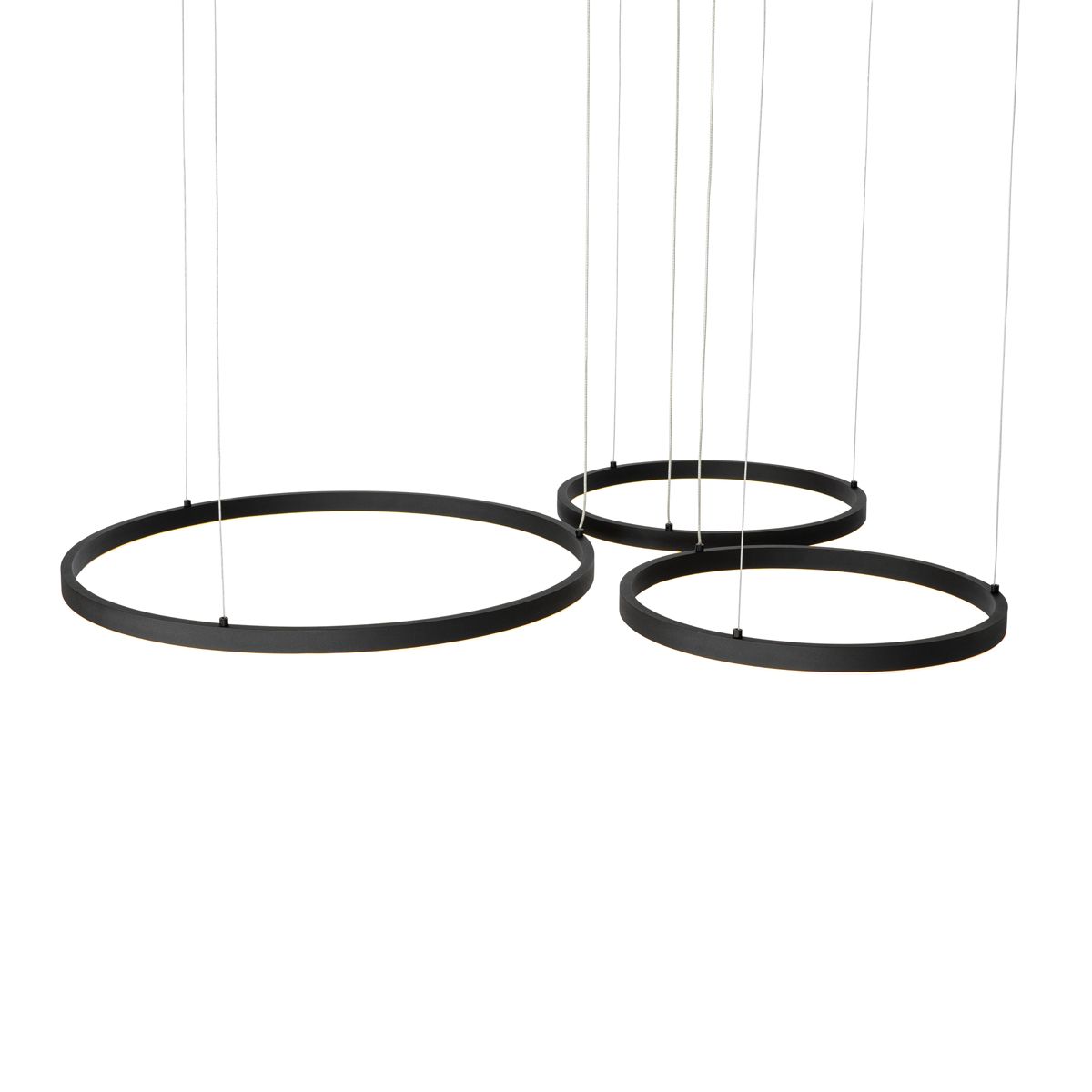 Hanglamp zwart incl. LED 3-staps dimbaar 3-lichts - Anello
