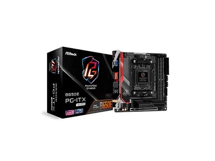[OUTLET] - ASRock B650E PG-ITX WiFi - Bundkort - mini ITX - Socket AM5 - AMD B650 Chipset - USB 3.2 Gen 1, USB 3.2 Gen 2, USB-C 3.2 Gen2, USB-C 3.2 Gen 2x2 - Bluetooth, 2.5 Gigabit LAN, Wi-Fi 6 - onboard grafik (CPU påkrævet) - High Definition Audio