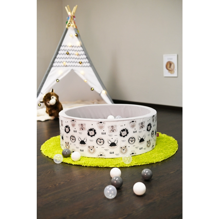 knorr toys® Bällebad soft - Cute Animals - 150 balls greywhitetransparent grau