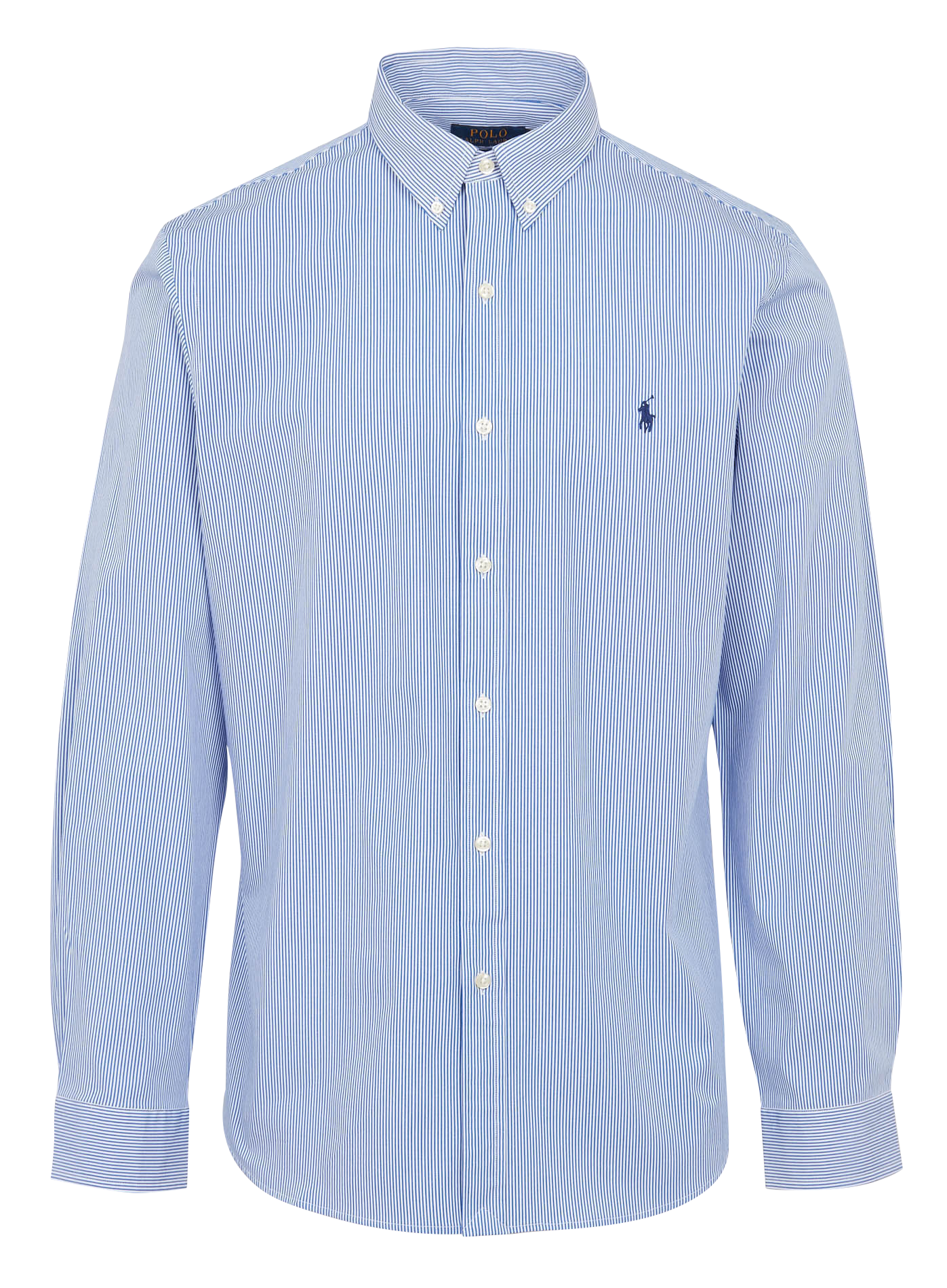 Chemise col américain en coton mélangé | Bleu
