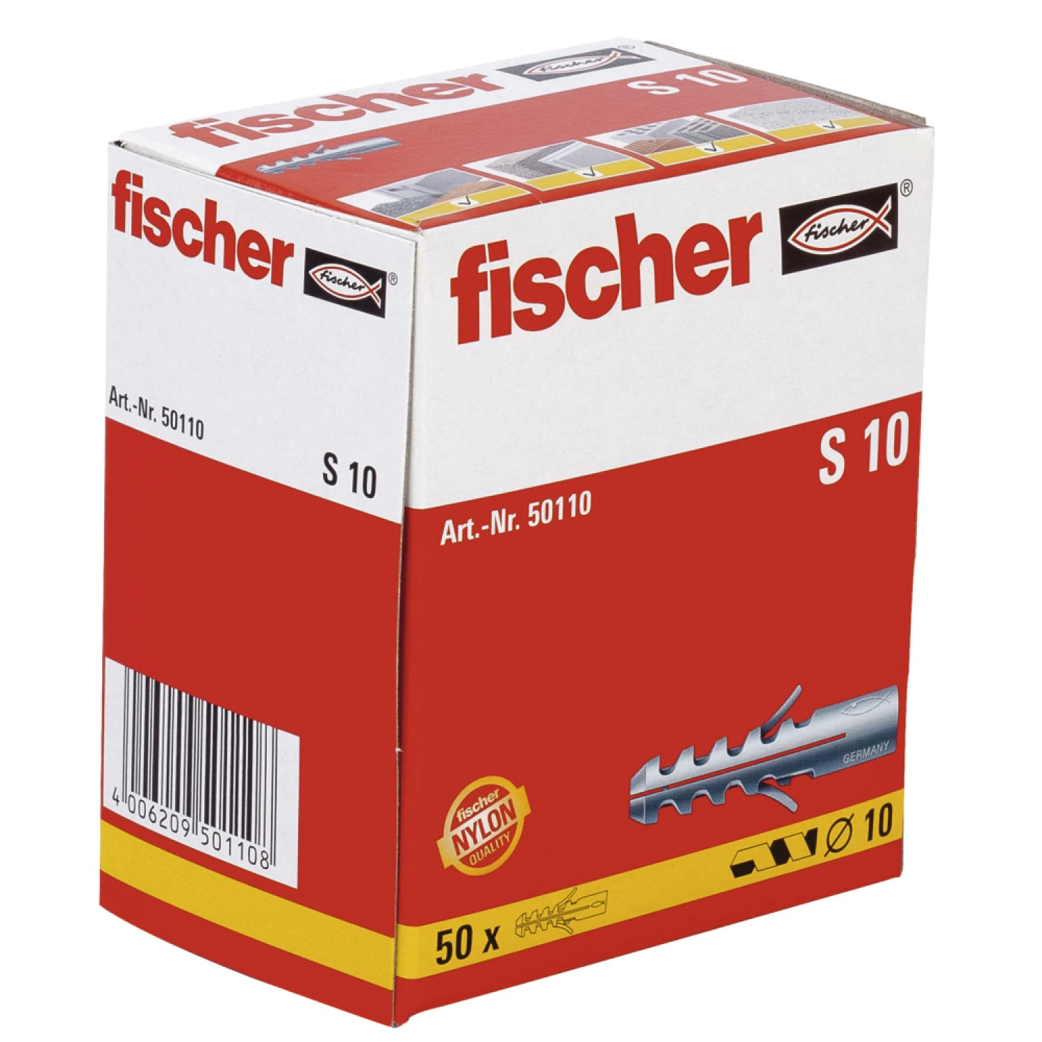 Fischer 50110 S Pluggen - 10 x 50 mm (50st)