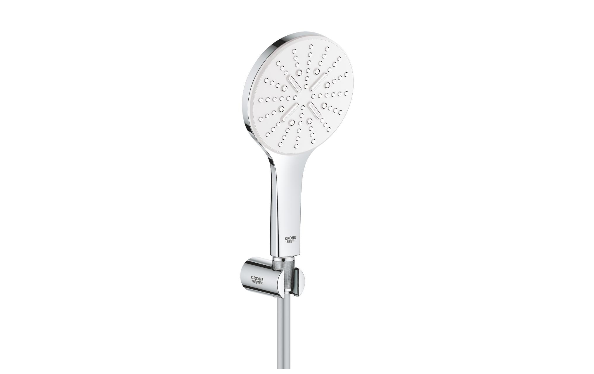 Duschbrausen-Set Rainshower Smartactive 130 Moon White<br>Wandhalter-Set