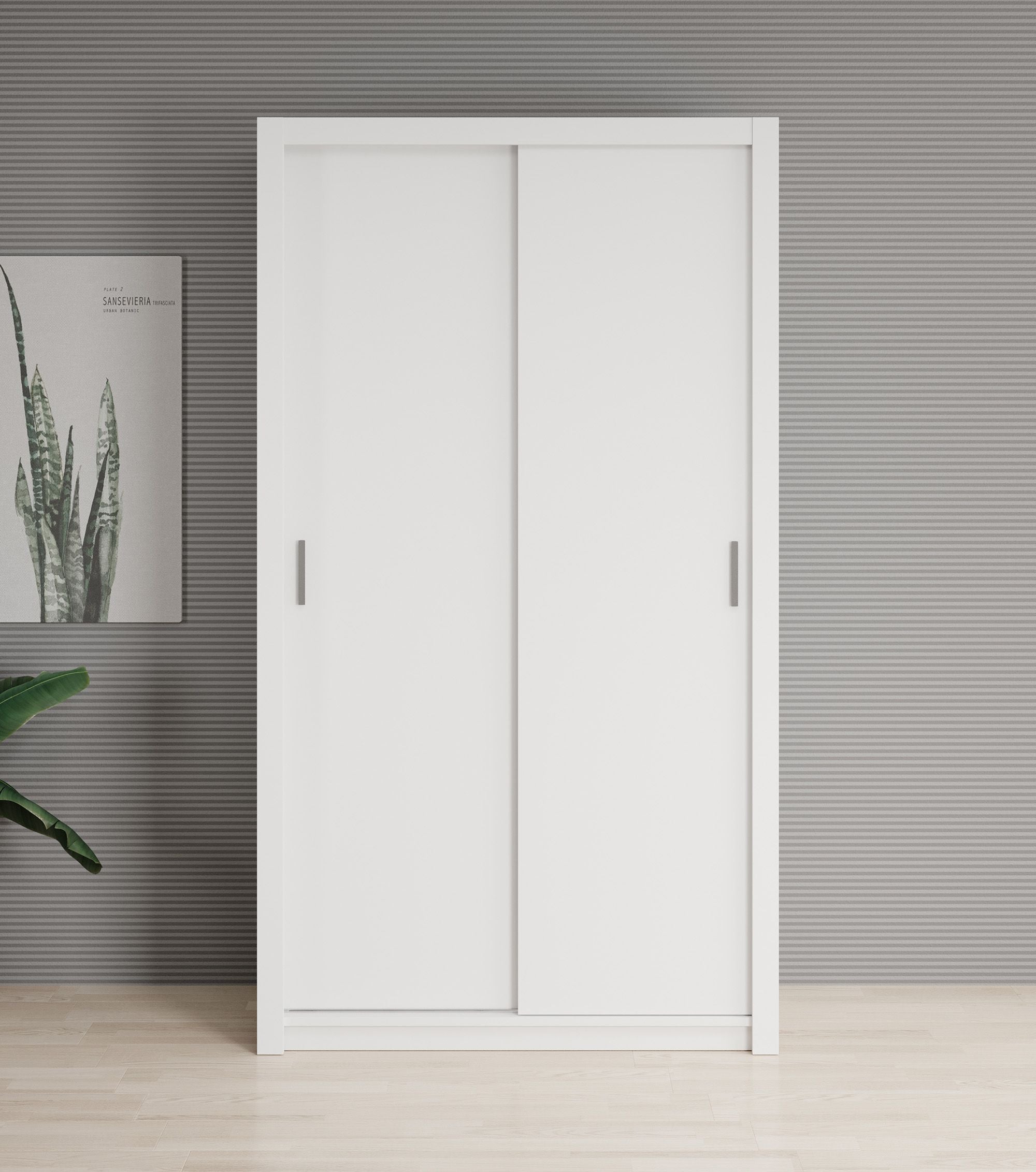 Blake - Kledingkast met schuifdeuren - Wit - 120x62x215 cm