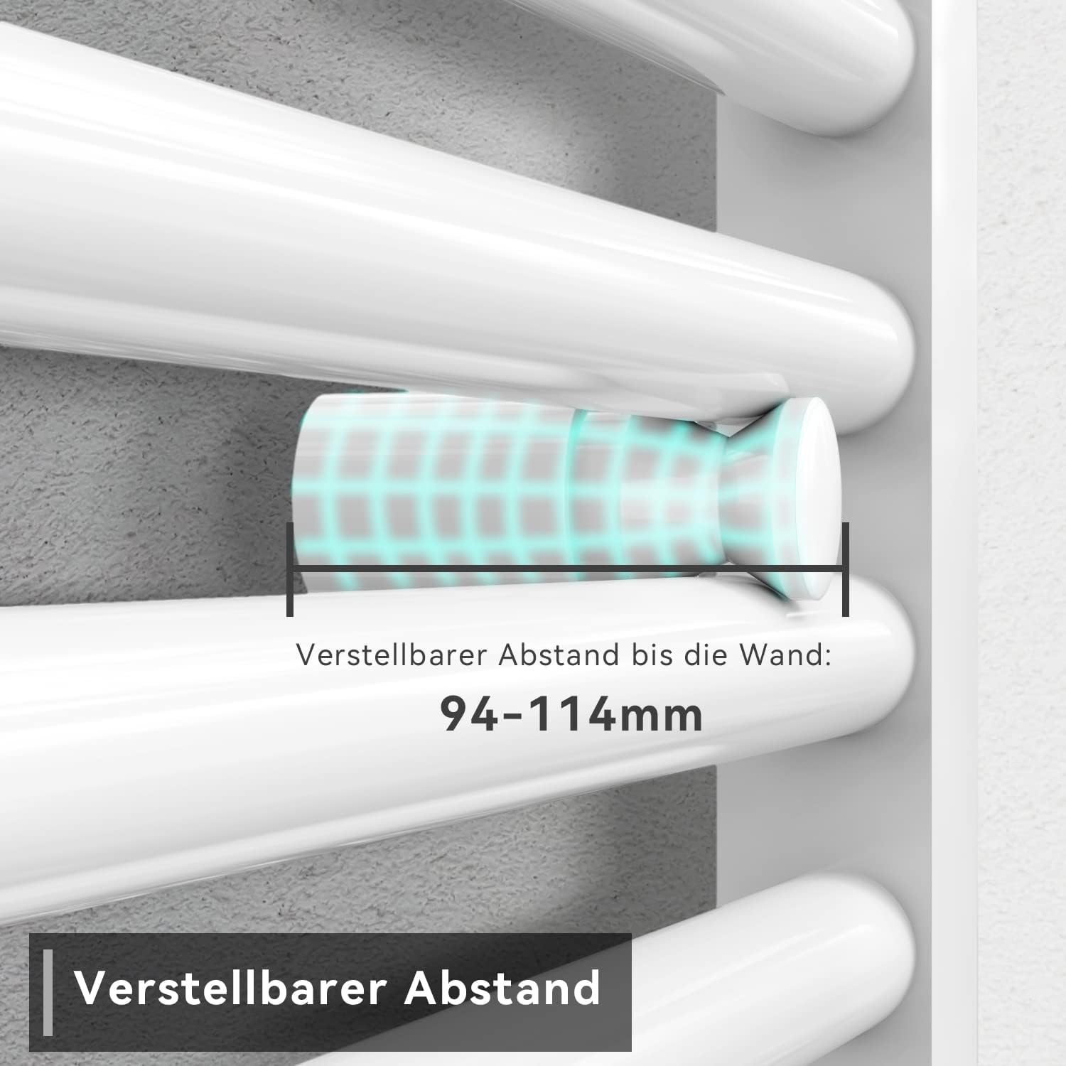 Handtuchtrockner Heizkörper Bad Mittelanschluss Handtuchwärmer Badheizkörper Weiß Gerade 40 * 160cm