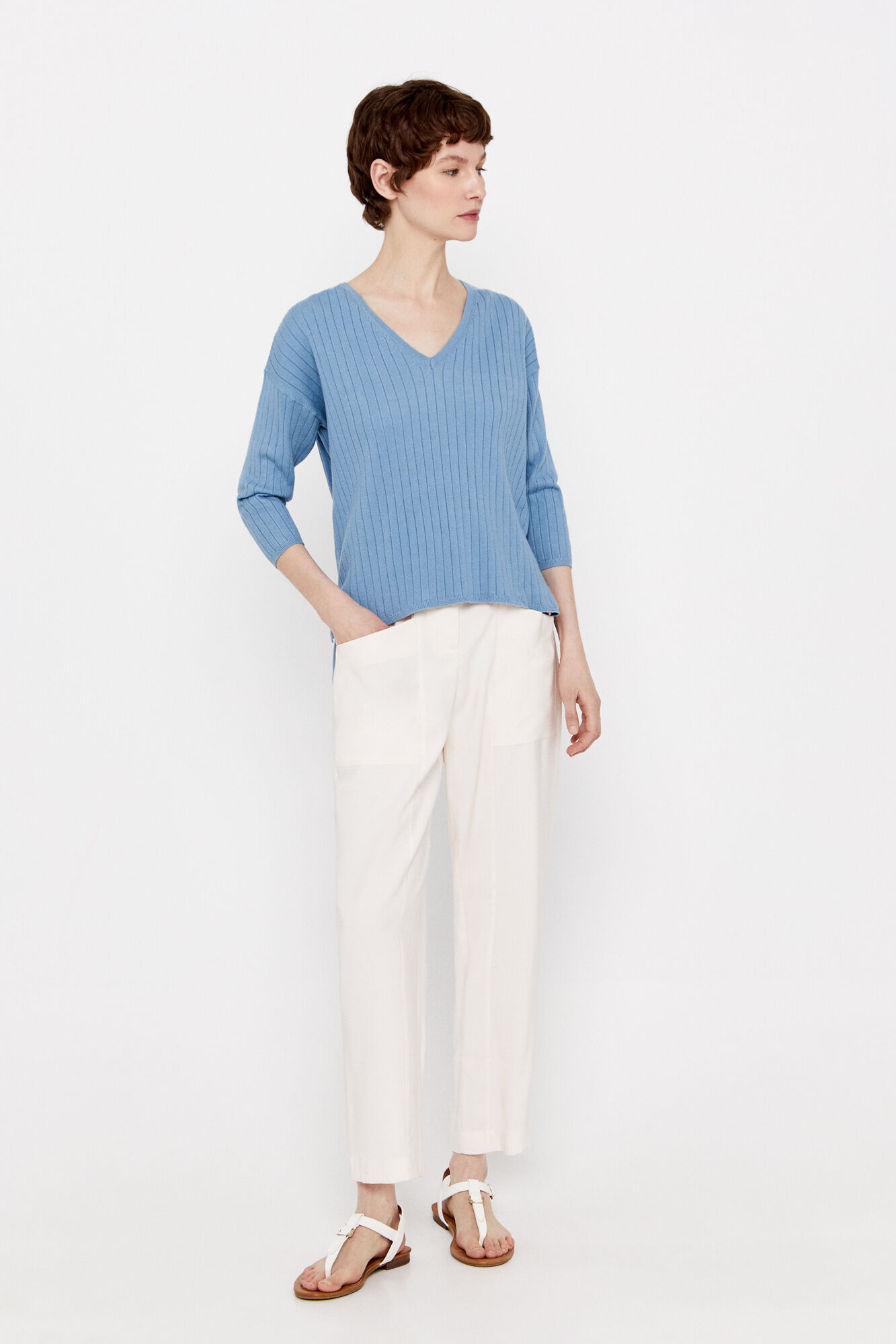 Camisa de viscose Ecovero - Estampado azul