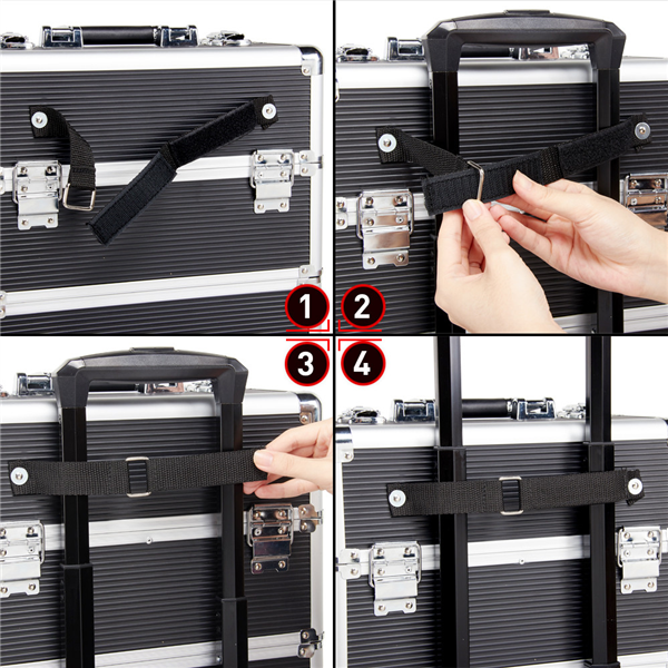 Yaheetech Kosmeikkoffer 4 in 1 Multikoffer Schmuckkoffer Friseurkoffer Schminkkoffer, Schwarz