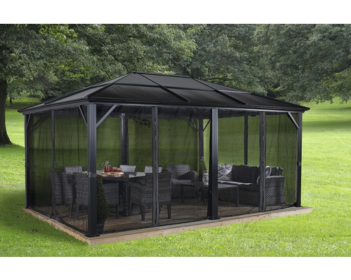 SOJAG Meridien Paviljoen 12x16 incl. montagebeugel klamboe 463 x 343 cm antraciet