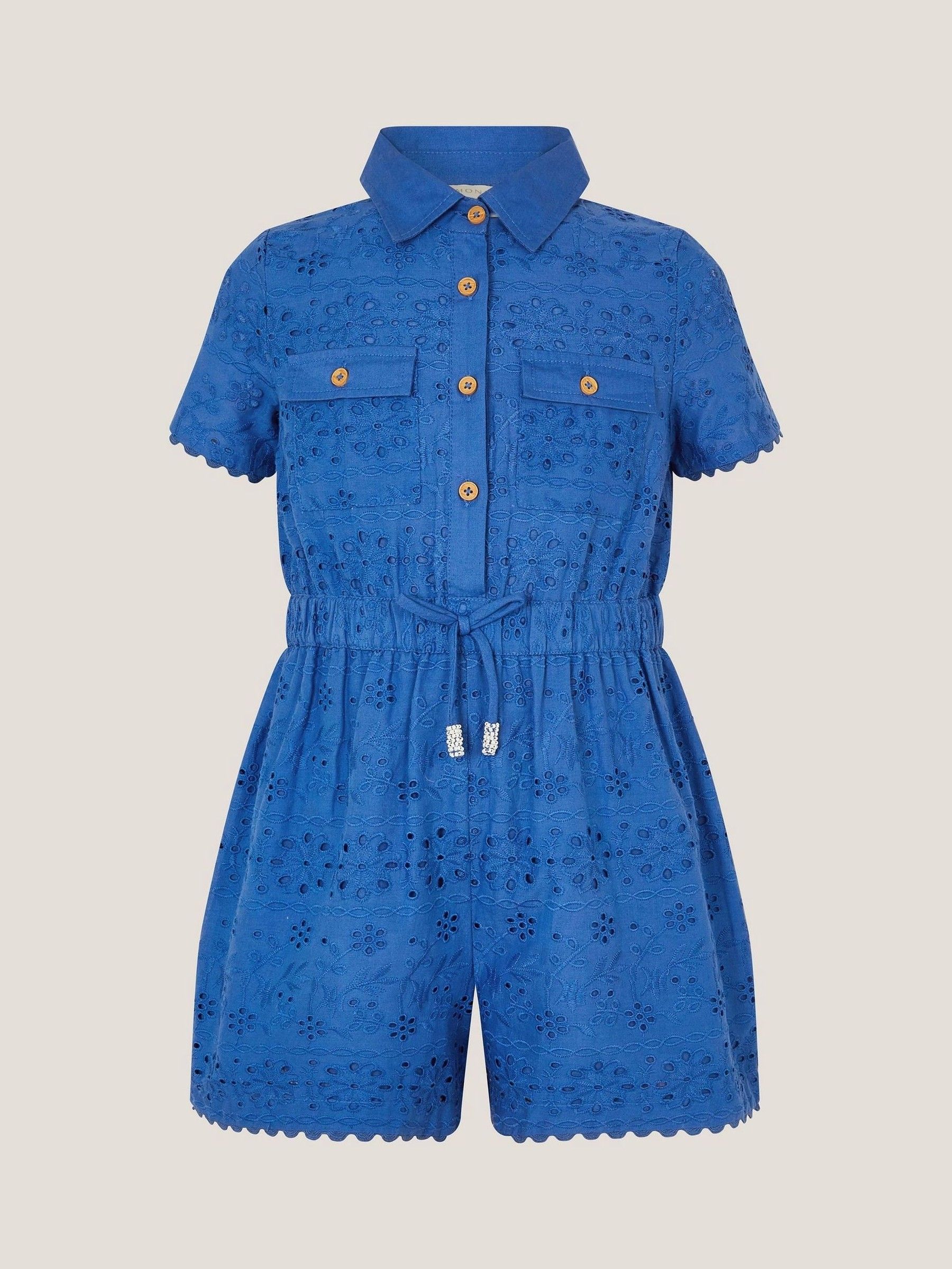 Monsoon Short Sleeve Broderie Playsuit