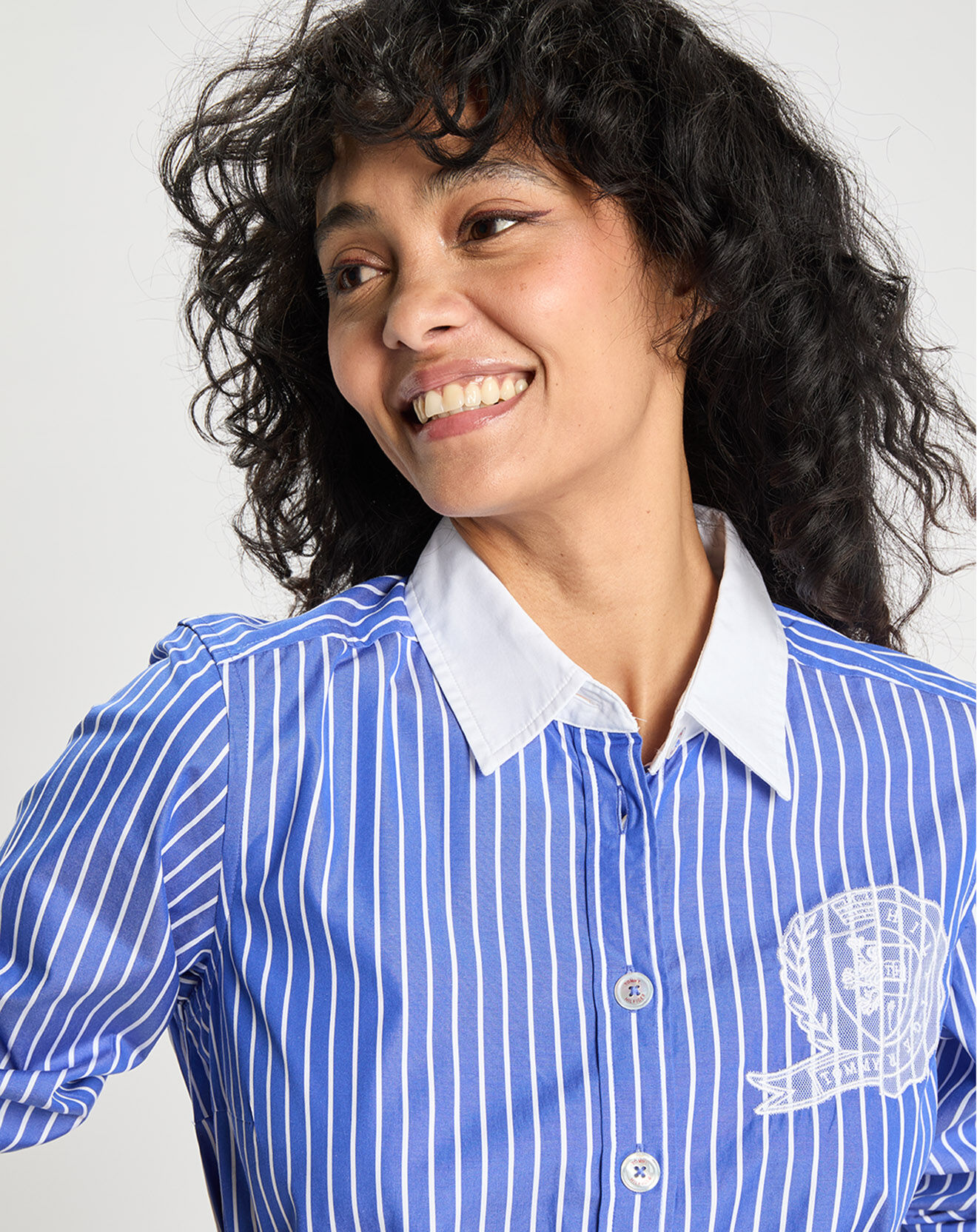 Tommy Hilfiger Robe chemise Icon rayée bleue